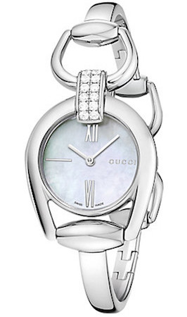 GUCCI hodinky Mod. HORSEBIT STEEL BANGLE 12 DIAMONDS