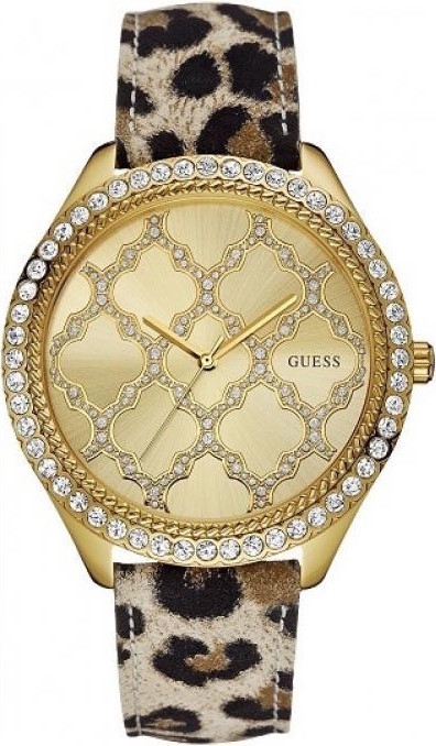 GUESS hodinky Mod. CUIR LEOPARD 45mm WR : 100mt