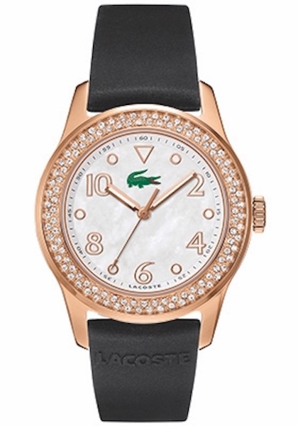LACOSTE Mod. ADVANTAGE LADY - SS CASE ROSE GOLD PLATED - RUBBER STRAP - WHITE DIAL - QUARTZ - ONLY TIME - MINERAL GLASS - 38mm - 3atm