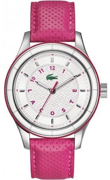 LACOSTE Mod. SYDNEY QUARTZ LADY SS CASE LEATHER STRAP 38mm wr 3atm