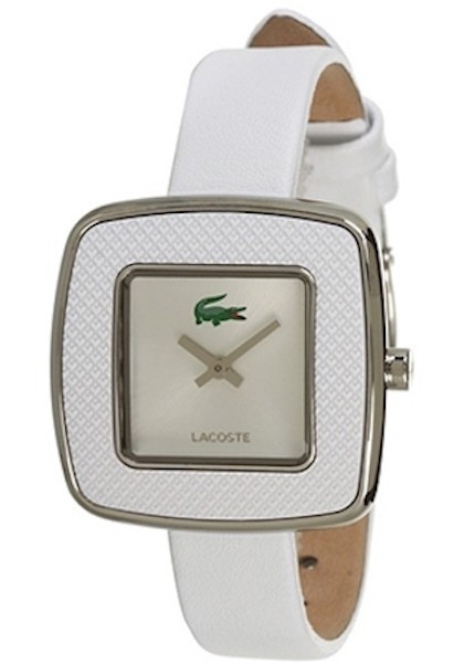 LACOSTE Mod. MANILA LADY S/S CASE LEATHER STRAP 32mm wr 3atm