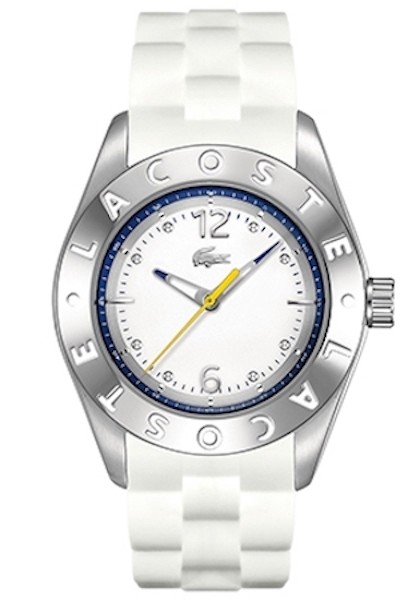 LACOSTE Mod. BIARRITZ UNISEX - SS CASE - SILICONE STRAP - WHITE DIAL - QUARTZ - ONLY TIME - MINERAL GLASS - 38mm - 5atm