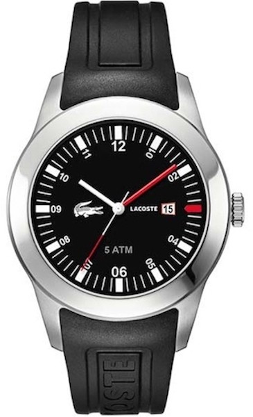 LACOSTE Mod. ADVANTAGE QUARTZ S/S CASE SILICONE STRAP DATE 42mm wr 3atm