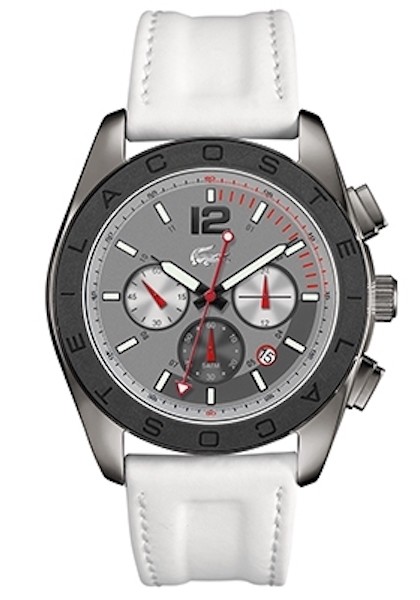 LACOSTE Mod. PANAMA QUARTZ CHRONO S/S CASE RUBBER STRAP 42mm wr 5atm
