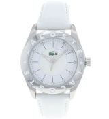 LACOSTE Mod. BIARRITZ LADY - SS CASE - LEATHER STRAP - WHITE DIAL - QUARTZ - ONLY TIME - MINERAL GLASS - 38mm - 3atm