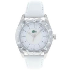 LACOSTE Mod. BIARRITZ LADY - SS CASE - LEATHER STRAP - WHITE DIAL - QUARTZ - ONLY TIME - MINERAL GLASS - 38mm - 3atm