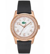 LACOSTE Mod. ADVANTAGE LADY - SS CASE ROSE GOLD PLATED - RUBBER STRAP - WHITE DIAL - QUARTZ - ONLY TIME - MINERAL GLASS - 38mm - 3atm