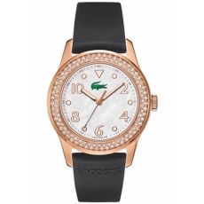 LACOSTE Mod. ADVANTAGE LADY - SS CASE ROSE GOLD PLATED - RUBBER STRAP - WHITE DIAL - QUARTZ - ONLY TIME - MINERAL GLASS - 38mm - 3atm