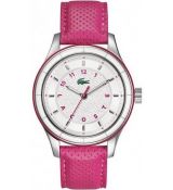 LACOSTE Mod. SYDNEY QUARTZ LADY SS CASE LEATHER STRAP 38mm wr 3atm