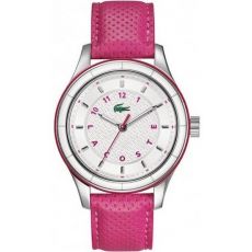 LACOSTE Mod. SYDNEY QUARTZ LADY SS CASE LEATHER STRAP 38mm wr 3atm