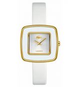 LACOSTE Mod. MANILA LADY S/S GOLD PLATED CASE LEATHER STRAP 32mm wr 3atm