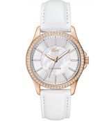LACOSTE Mod. SOFIA LADY - SS ROSE GOLDPLATED CASE - LEATHER STRAP - WHITE DIAL - QUARTZ - ONLY TIME - MINERAL GLASS - 38mm - 3atm